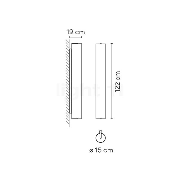 Vibia Kontur Væglampe LED ø15 cm 122 cm - casambi skitse