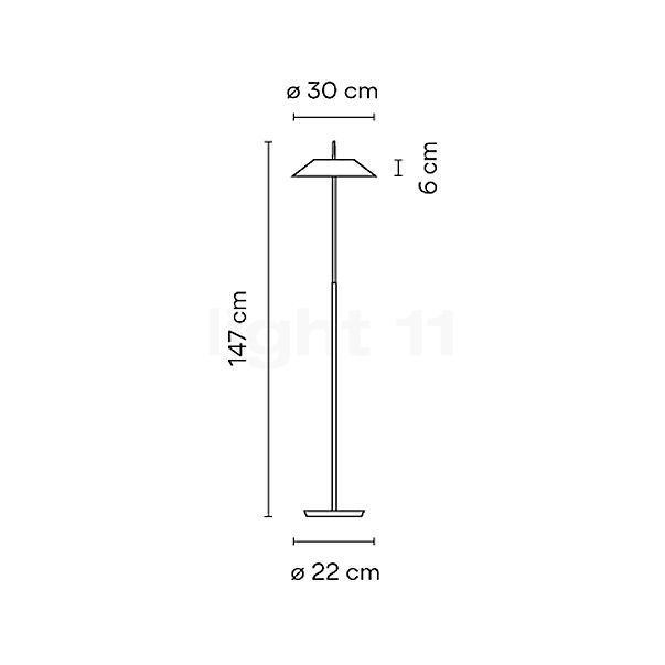 Vibia Mayfair 5510/5515 Lampada da terra LED dorato - vista in sezione