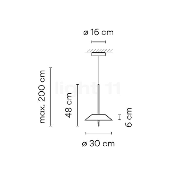 Vibia Mayfair 5520/5525 Suspension LED doré - casambi - vue en coupe