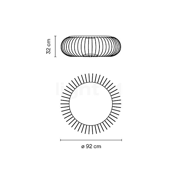 Vibia Meridiano Bodemlamp LED kaki - ø92 cm schets