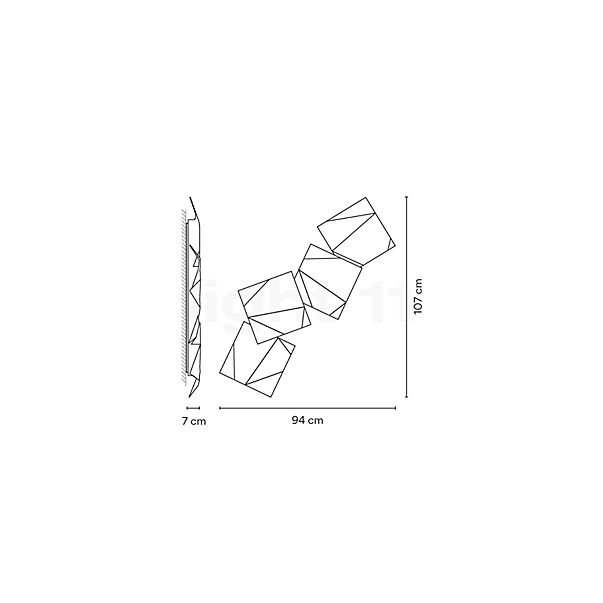 Vibia Origami Væglampe LED 4-flammer hvid skitse