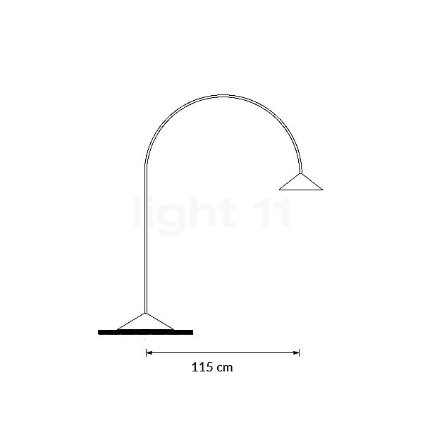 Vibia Out Floor Lamp LED red - casambi - surface mounting sketch