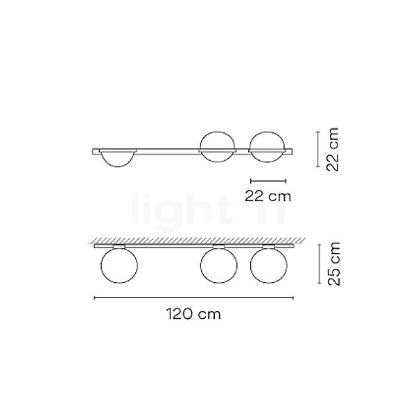 Vibia Palma Wandleuchte LED 2-flammig graphit - Dali Skizze