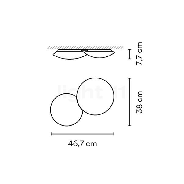 Vibia Puck Deckenleuchte 2-flammig weiß - ø46,7 cm Skizze