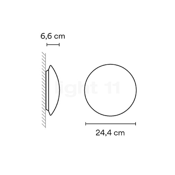 Vibia Puck Lampada da parete o soffitto bianco - ø24,4 cm - vista in sezione