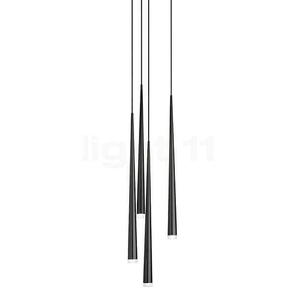 Vibia Slim Hanglamp LED 4-lichts zwart - rond - casambi