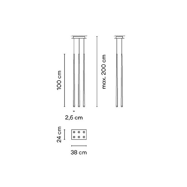 Vibia Slim, 6 focos – Lámpara de suspensión led — imagen 4