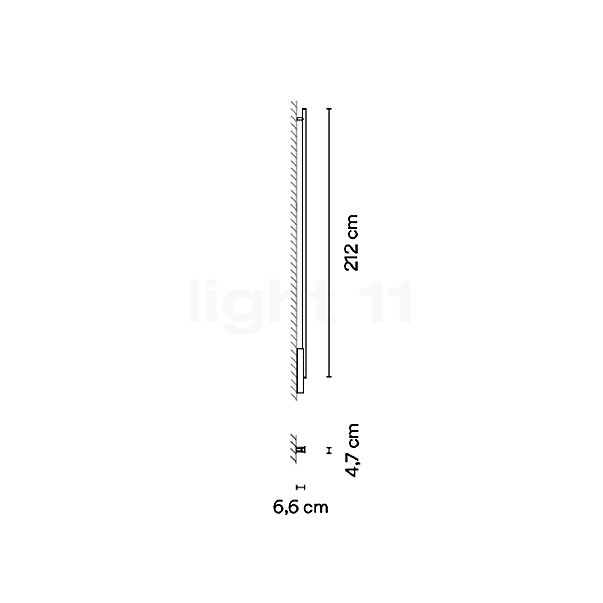 Vibia Spa Wandleuchte LED vertikal schwarz - 212 cm - Dali Skizze