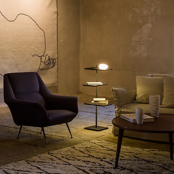 Vibia Suite Floor Lamp LED with Base brown - 133 cm - with glass diffuser