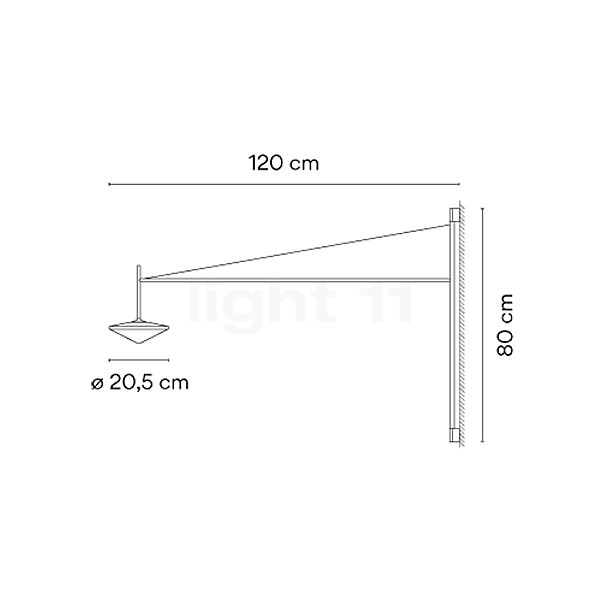 Vibia Tempo 5760 Lampada da parete LED crema - vista in sezione