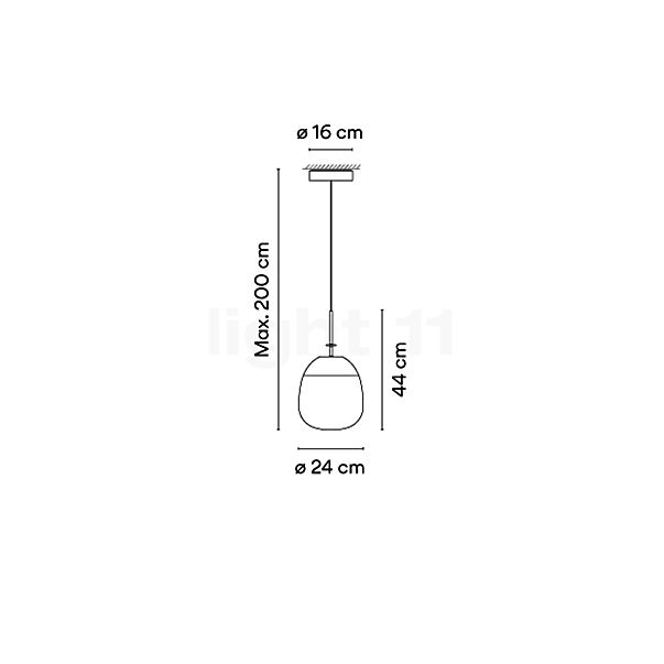 Vibia Tempo Hanglamp LED rond groen - ø24 cm - casambi schets