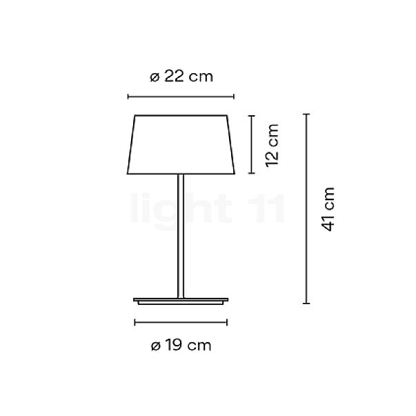 Vibia Warm Lampada da tavolo bianco - paralume screen - ø22 cm - vista in sezione