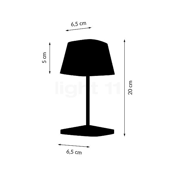 Villeroy & Boch Neapel 2.0 Trådløs Lampe LED antrazit - 6,5 cm skitse