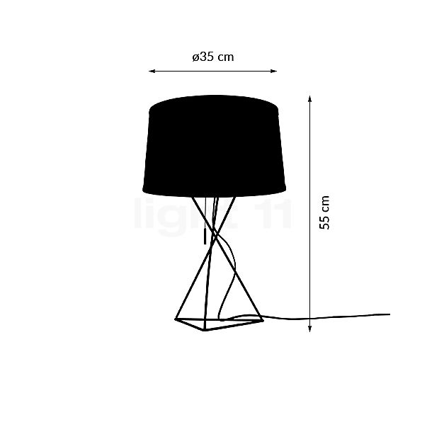 Villeroy & Boch New York Lampe de table noir - vue en coupe