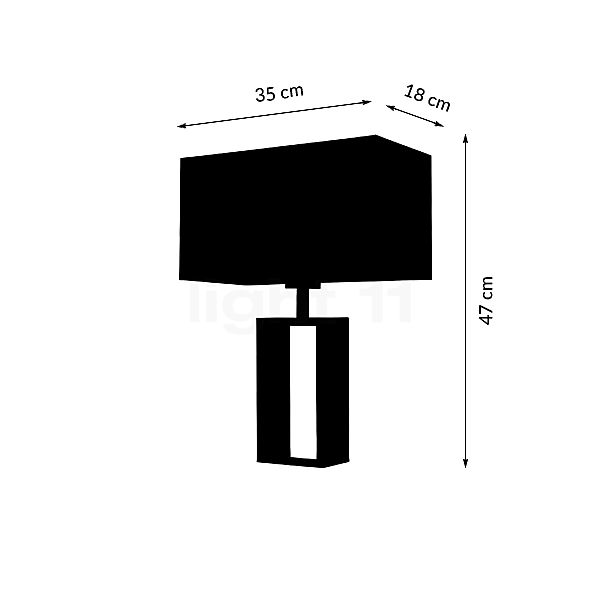 Villeroy & Boch Shanghai Lampe de table acier inoxydable - vue en coupe