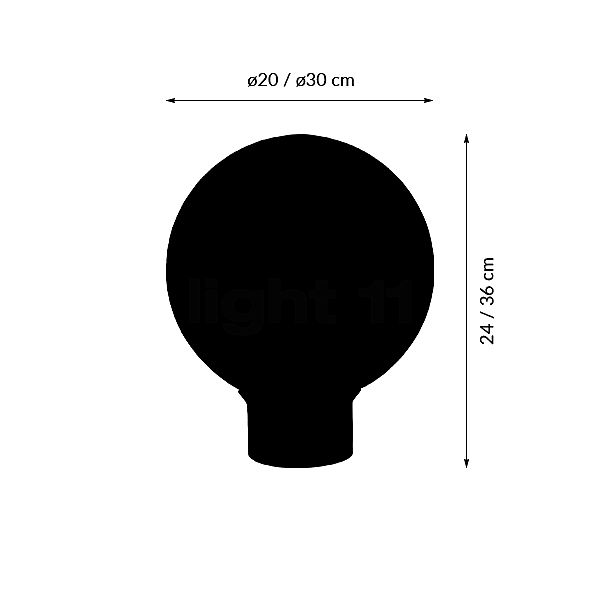 Villeroy & Boch Tokio Lampe de table ø20 cm, noir/doré miroité - vue en coupe