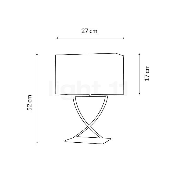 Villeroy & Boch Toulouse Lampe de table chrome, 52 cm - vue en coupe