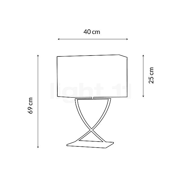 Villeroy & Boch Toulouse Lampe de table chrome, 69 cm - vue en coupe