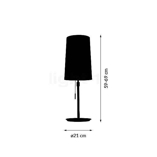 Villeroy & Boch Verona, lámpara de sobremesa cromo - alzado con dimensiones