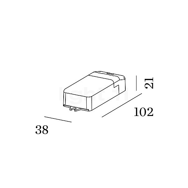 Wever & Ducré 90223402 - LED-Betriebsgerät 350 mA 10 W - Phasendimmbar Skizze