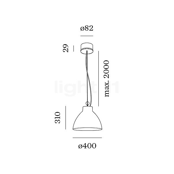 Wever & Ducré Bishop 4.0 Hanglamp zwart/goud schets