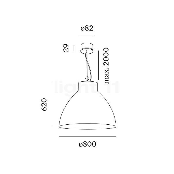 Wever & Ducré Bishop 8.0 Hanglamp zwart/goud schets