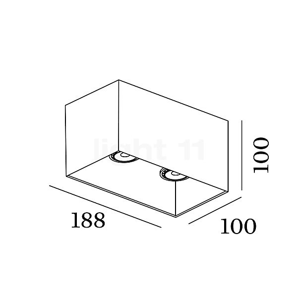 Wever & Ducré Box 2.0 Lampada da soffitto LED bronzo - 2.700 K , articolo di fine serie - vista in sezione