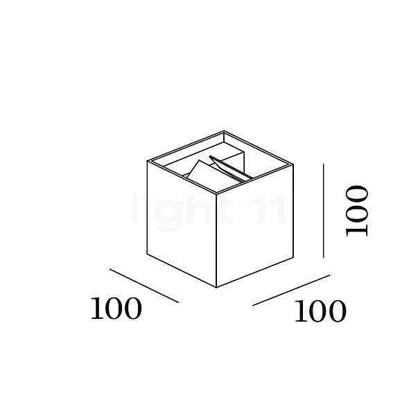 Wever & Ducré Box 2.0 Wandleuchte LED Outdoor black - 3,000 K sketch