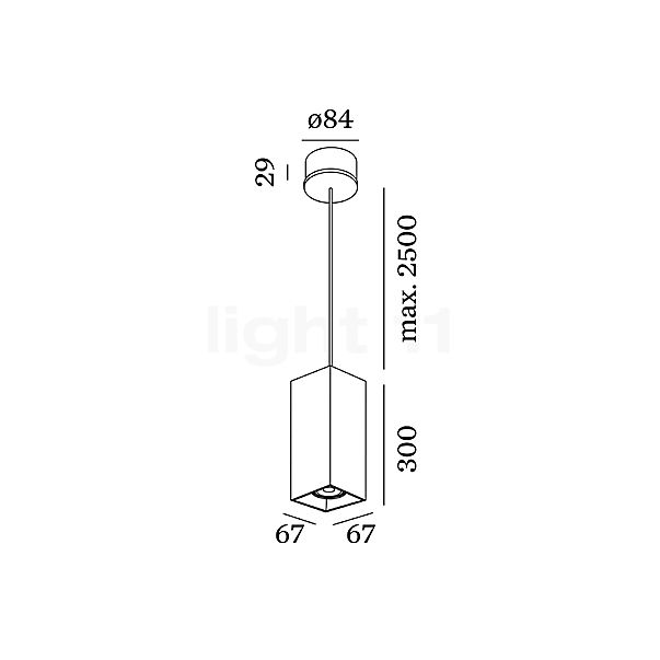 Wever & Ducré Box 3.0 Hanglamp aluminium schets