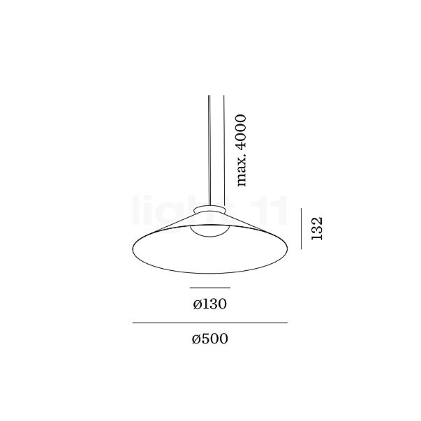 Wever & Ducré Clea 2.0 Lampada a sospensione LED verde - 3.000 K - vista in sezione