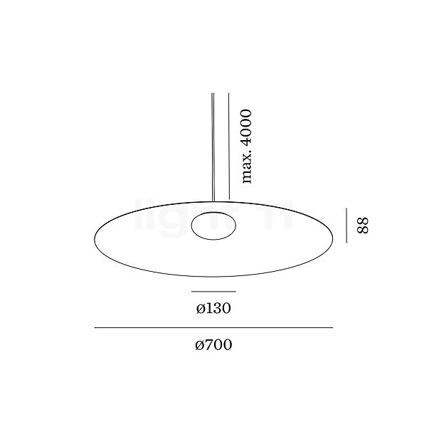 Wever & Ducré Clea 3.0 Hanglamp LED groen - 3.000 K schets