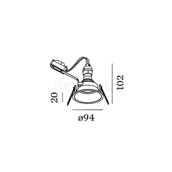 Wever & Ducré Deep 1.0 Einbaustrahler IP44 schwarz Skizze