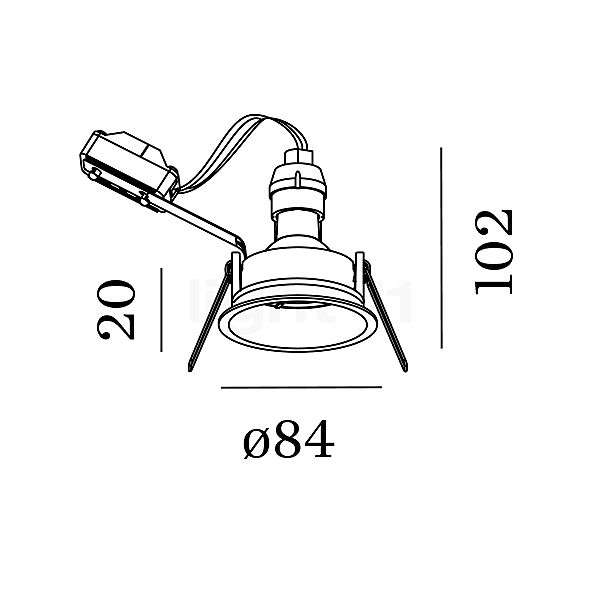 Wever & Ducré Deep 1.0 Einbaustrahler weiß , Lagerverkauf, Neuware Skizze