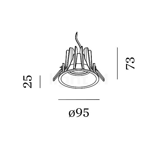 Wever & Ducré Deep 1.0 Inbouwspot LED IP65 wit schets