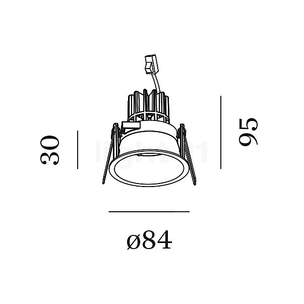 Wever & Ducré Deeper 1.0 Einbaustrahler LED IP44 schwarz - 2.700 K Skizze
