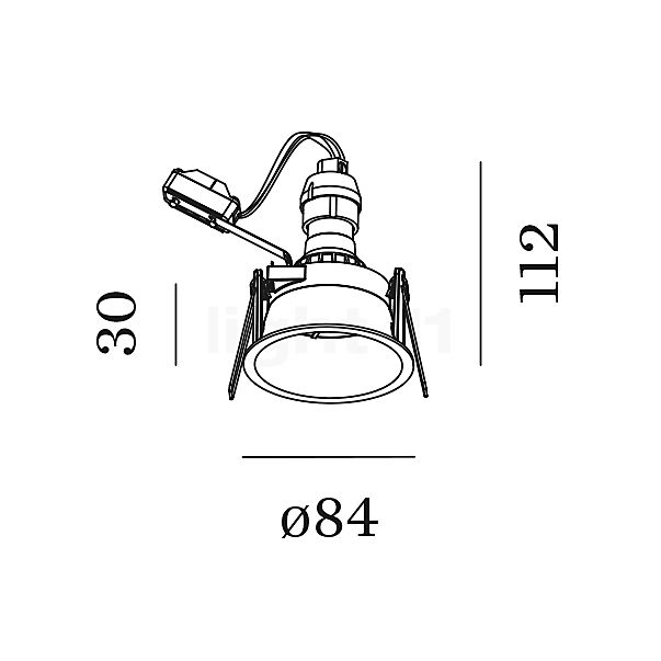 Wever & Ducré Deeper 1.0 Inbouwspot wit schets