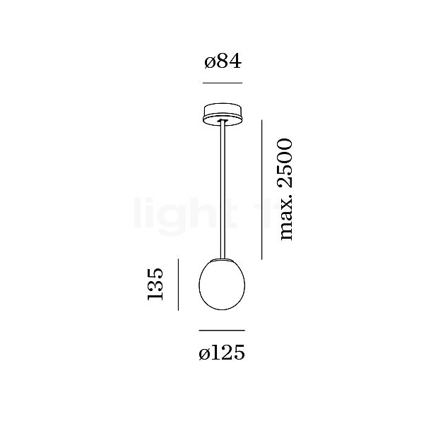 Wever & Ducré Dro Lampada a sospensione bianco - ø12,5 cm - vista in sezione