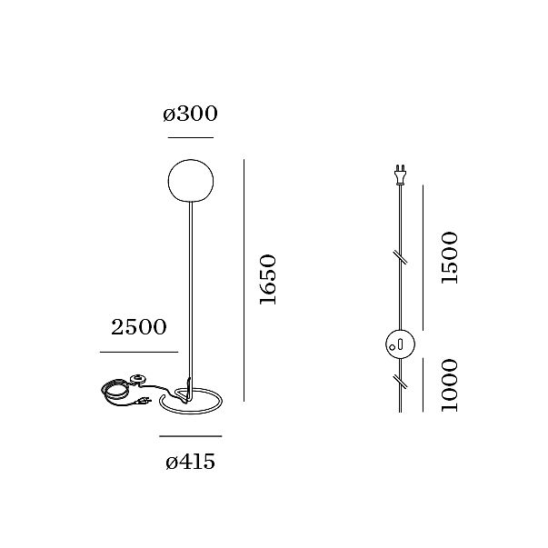 Wever & Ducré Dro, blanco - ø30 cm – Lámpara de pie — imagen 2