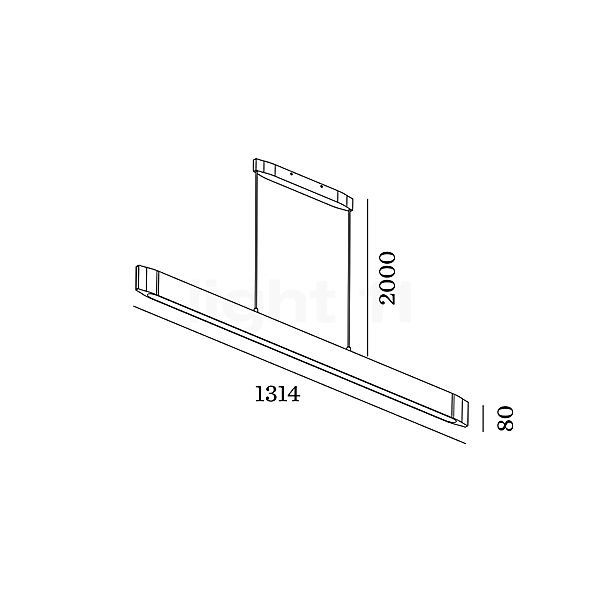 Wever & Ducré Ello LED blanco - alzado con dimensiones