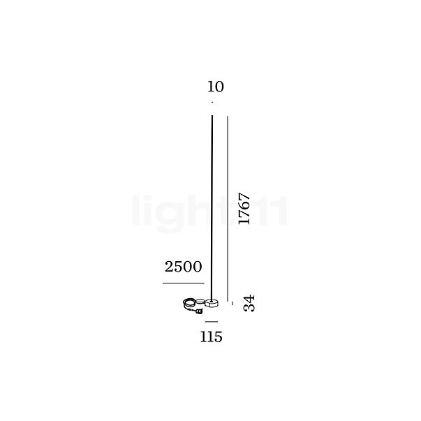 Wever & Ducré Finlin 1.0 Gulvlampe LED hvid mat skitse