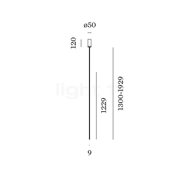 Wever & Ducré Finlin 3.0 Deckenleuchte LED schwarz/champagner - 2.700 K Skizze