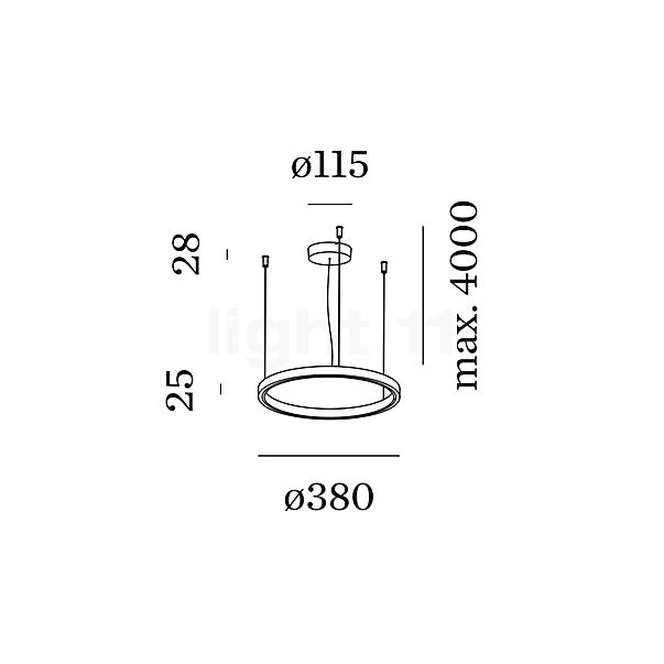 Wever & Ducré Kujo 1.0 Hanglamp LED brons schets