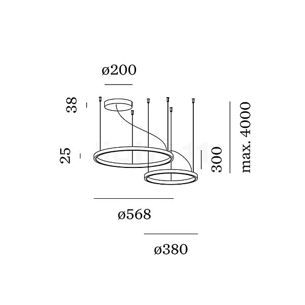 Wever & Ducré Kujo 2.1 Hanglamp LED wit mat schets