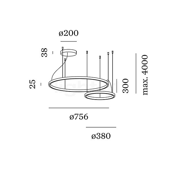 Wever & Ducré Kujo 3.1 Hanglamp LED wit mat schets