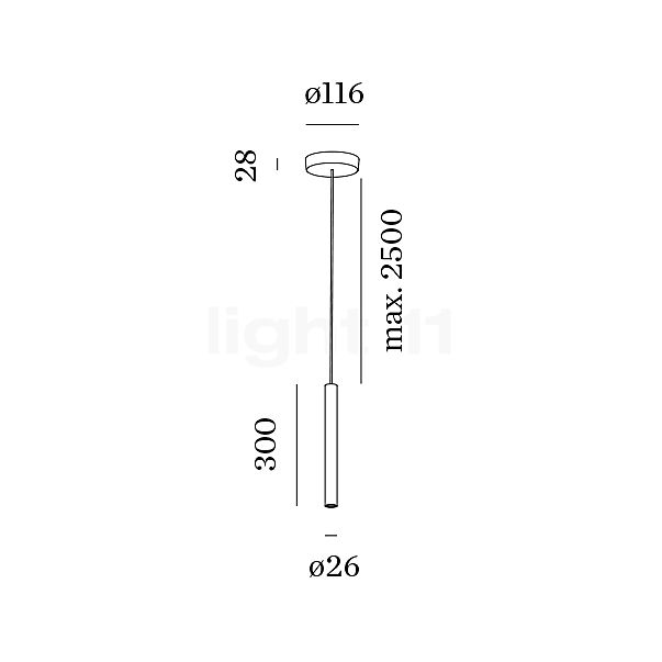 Wever & Ducré Match 3.0 Hanglamp LED zwart - 2.700 K schets