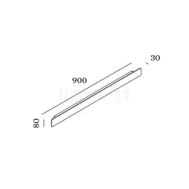 Wever & Ducré Miles 9.0 LED doré - vue en coupe