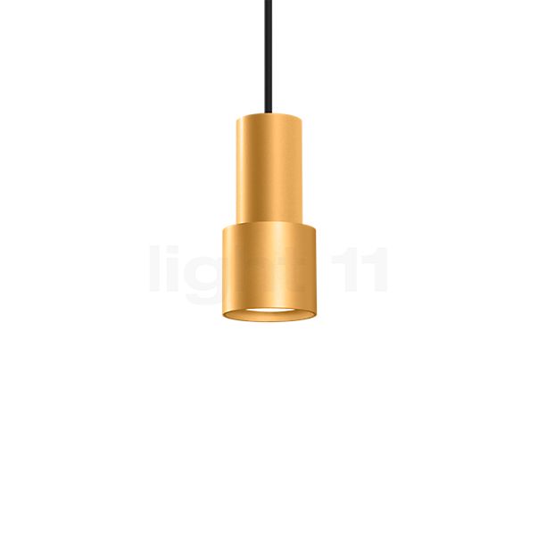 Wever & Ducré Odrey 1.1, lámpara de suspensión florón negro/pantalla dorado