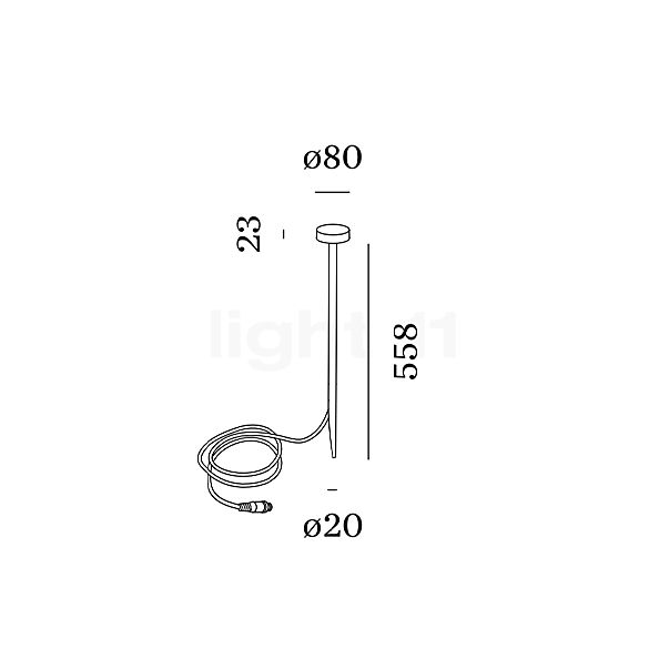 Wever & Ducré Pola 2.0 Bollard Light LED bronze sketch