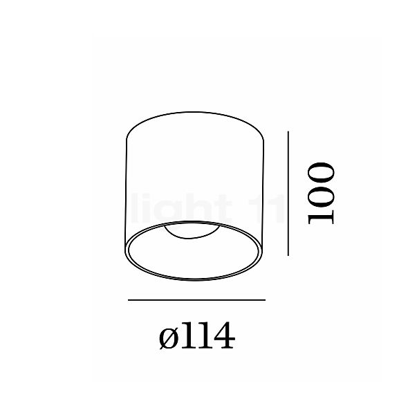 Wever & Ducré Ray 1.0 Ceiling Light PAR16 aluminium brushed sketch