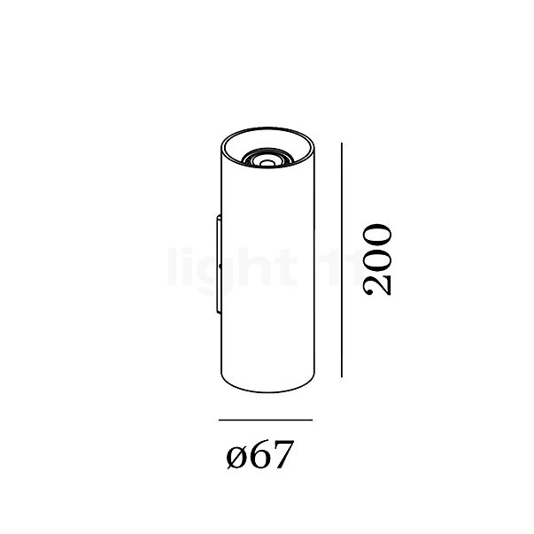 Wever & Ducré Ray mini 2.0 Applique aluminium - vue en coupe